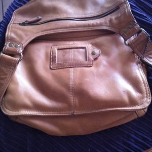 Leather fossil purse tan